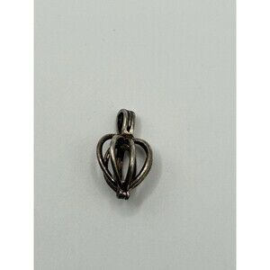 Sterling Silver Heart  Pendant Charm 20mm Harmony Ball Locket  Vintage